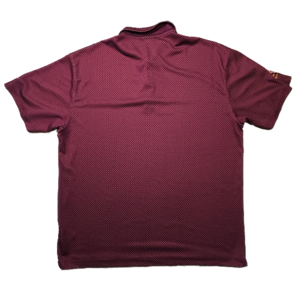 Vtg Nike Golf Polo Short Sleeve Shirt Patterned Burgundy Men's 2XL CSX Embroider - Picture 2 of 10